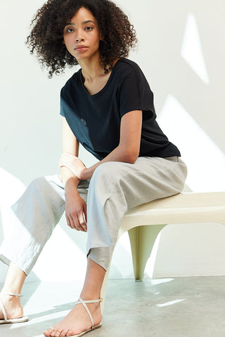 Side Vent Linen Pant