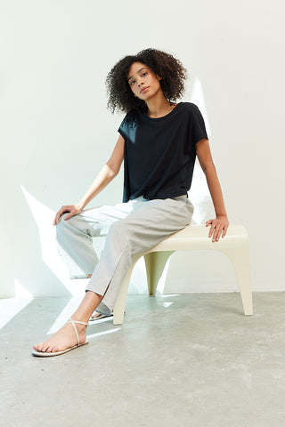 Side Vent Linen Pant