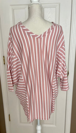 Pink Blossom Stripe Top