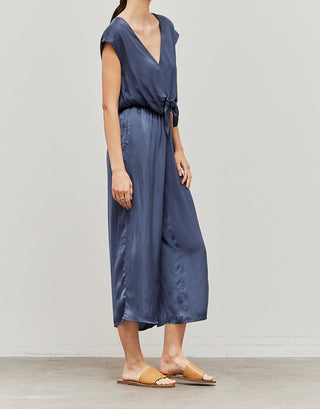 Cassidy Blue Front Tie Jumpsuit