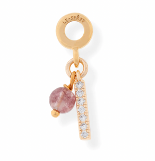 Lepidolite + CZ Bar Charm