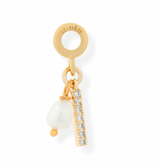 Pearl + CZ Bar Charm