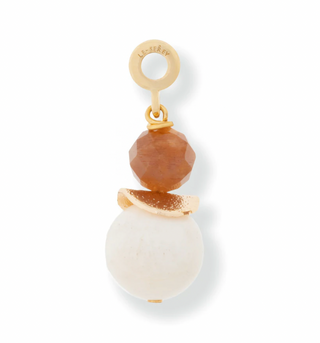 Sunstone + Natural Shell Tulip Charm